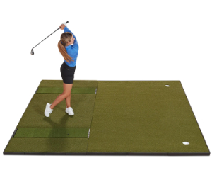 Par2Pro's Online Golf Simulator & Analyzer Superstore Fiberbuilt 10'x10'  Grass Series Combo Mat - Double Hitting